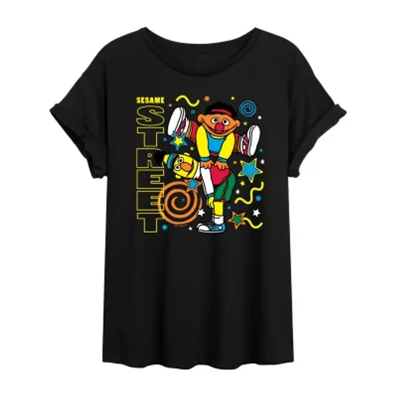 Womens Crew Neck Sesame Street Graphic T-Shirt