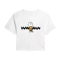 Womens Crew Neck Short Sleeve Peanuts Graphic T-Shirt