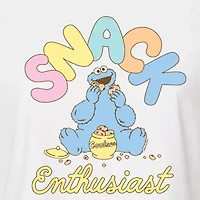 Womens Crew Neck Short Sleeve Sesame Street Graphic T-Shirt