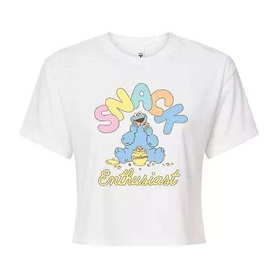 Womens Crew Neck Short Sleeve Sesame Street Graphic T-Shirt