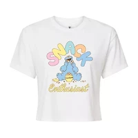 Womens Crew Neck Short Sleeve Sesame Street Graphic T-Shirt