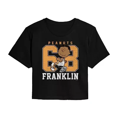 Womens Crew Neck Short Sleeve Peanuts Graphic T-Shirt