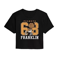 Womens Crew Neck Short Sleeve Peanuts Graphic T-Shirt