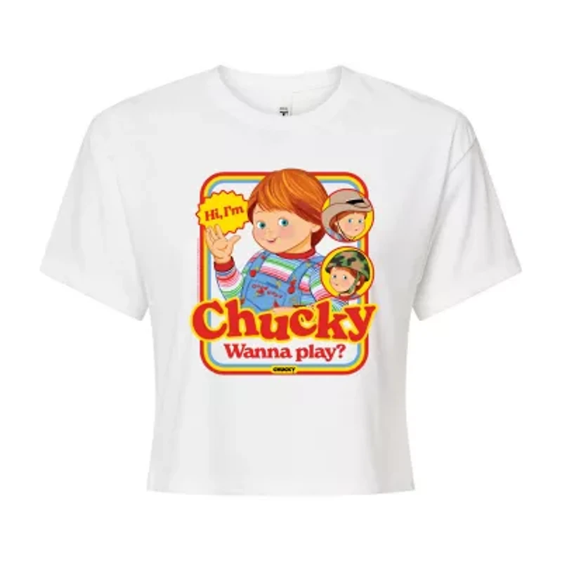 Womens Crew Neck Short Sleeve Chucky Graphic T-Shirt