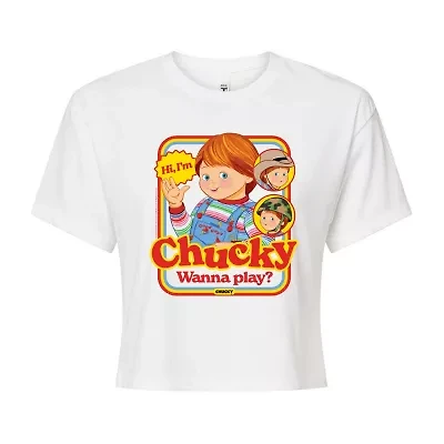 Womens Crew Neck Short Sleeve Chucky Graphic T-Shirt