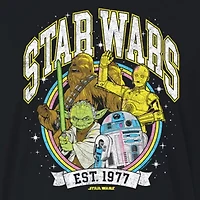 Womens Crew Neck Short Sleeve Star Wars Graphic T-Shirt