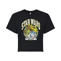 Womens Crew Neck Short Sleeve Star Wars Graphic T-Shirt