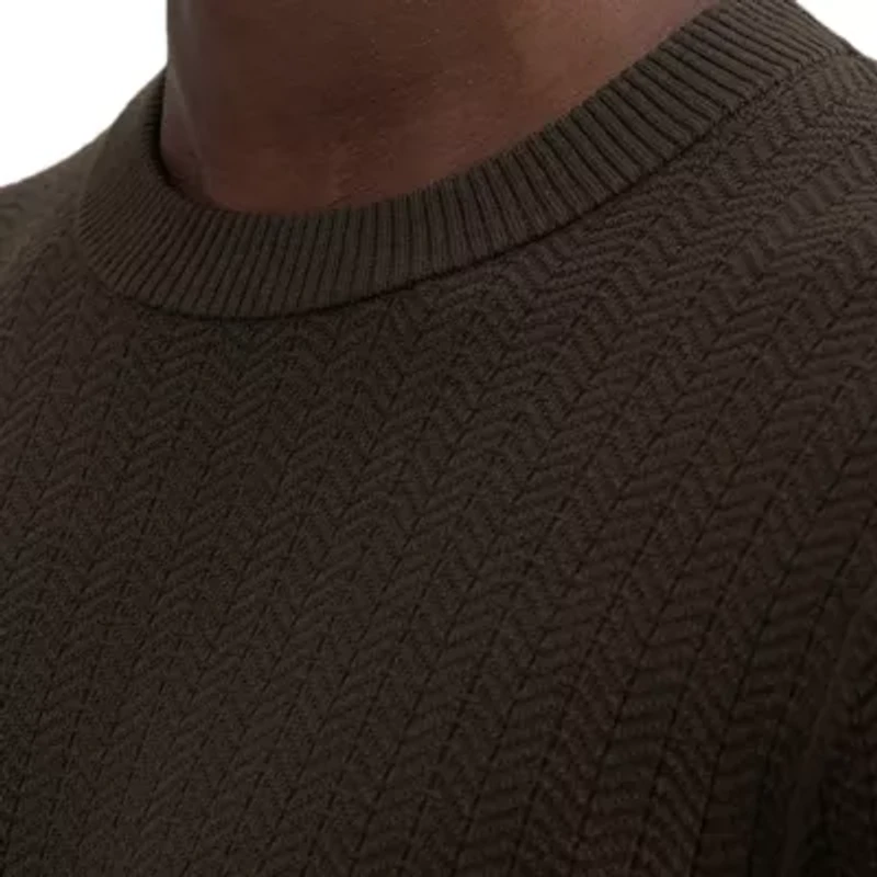 Haggar Mens Crew Neck Long Sleeve Pullover Sweater