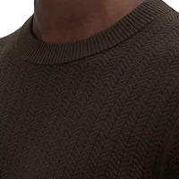Haggar Mens Crew Neck Long Sleeve Pullover Sweater