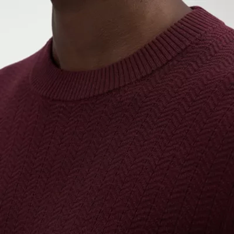 Haggar Mens Crew Neck Long Sleeve Pullover Sweater