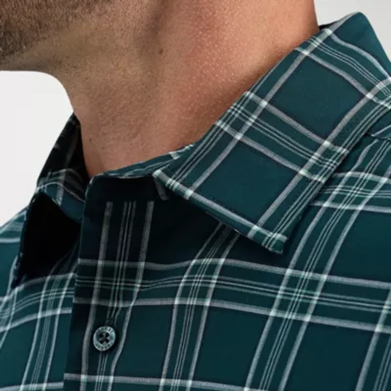 Haggar Performance Mens Long Sleeve Slim Fit Button-Down Shirt