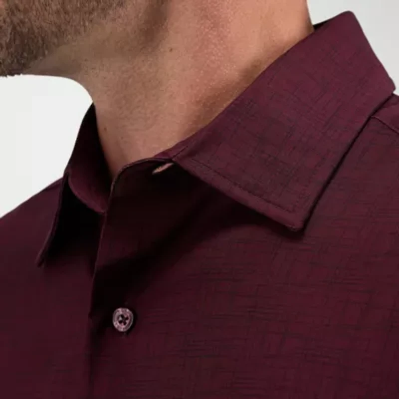 Haggar Performance Mens Long Sleeve Slim Fit Button-Down Shirt