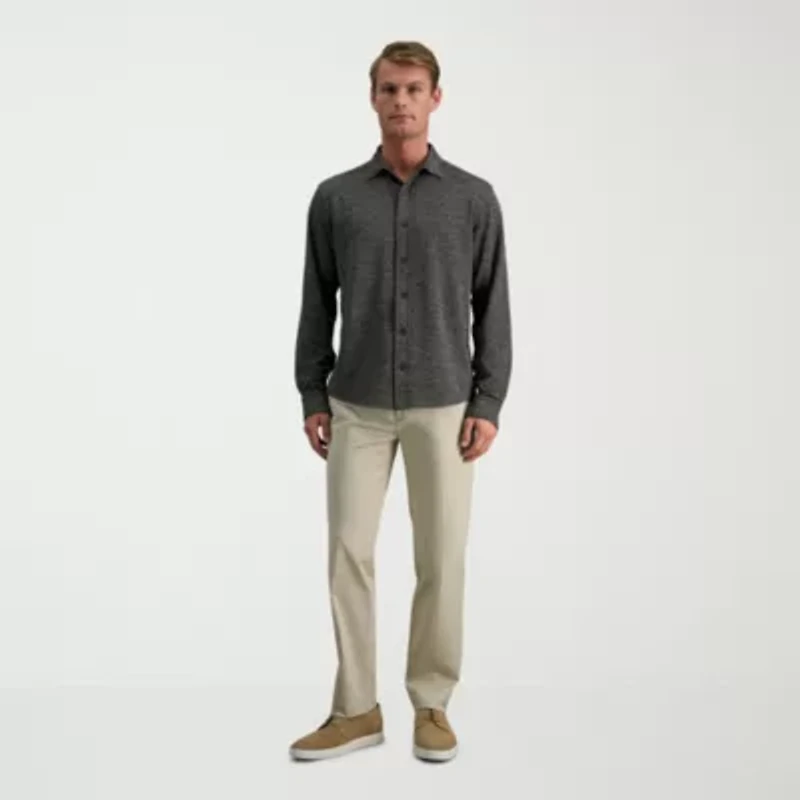 Haggar Mens Long Sleeve Regular Fit Big and Tall Button-Down Shirt
