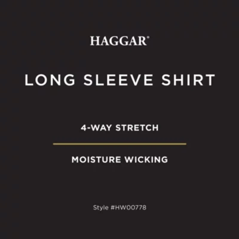 Haggar Mens Long Sleeve Regular Fit Big and Tall Button-Down Shirt