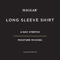 Haggar Mens Long Sleeve Regular Fit Big and Tall Button-Down Shirt