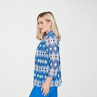 Alfred Dunner Barcelona Womens Round Neck 3/4 Sleeve T-Shirt