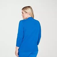 Alfred Dunner Barcelona Womens Round Neck 3/4 Sleeve Layered Sweater