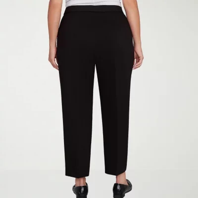 Alfred Dunner Barcelona Womens Plus Short Straight Mid Rise Pull-On Pant