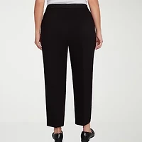 Alfred Dunner Barcelona Womens Plus Short Straight Mid Rise Pull-On Pant