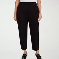 Alfred Dunner Barcelona Womens Plus Short Straight Mid Rise Pull-On Pant