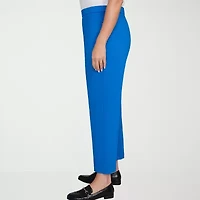Alfred Dunner Barcelona Womens Plus Short Straight Mid Rise Pull-On Pant