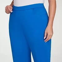 Alfred Dunner Barcelona Womens Plus Short Straight Mid Rise Pull-On Pant