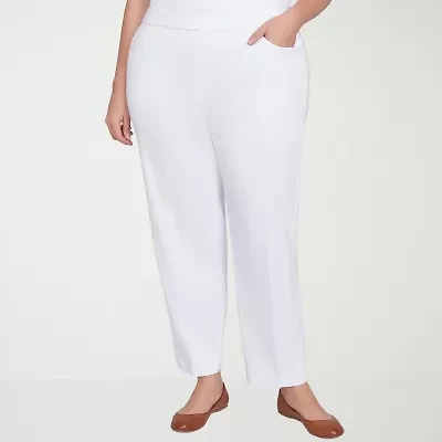 Alfred Dunner Classics Womens Slim Mid Rise Pull-On Pant