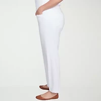Alfred Dunner Classics Womens Slim Mid Rise Pull-On Pant