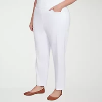 Alfred Dunner Classics Womens Slim Mid Rise Pull-On Pant