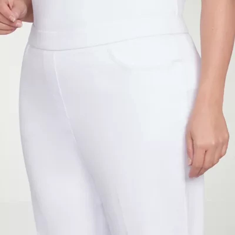 Alfred Dunner Classics Womens Slim Mid Rise Pull-On Pant