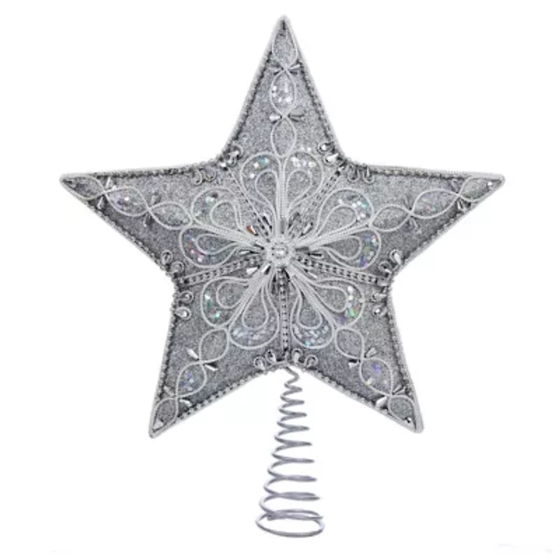 Kurt Adler 13.5" Silver Star Treetopper