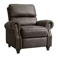 ProLounger Anna Traditional Roll-Arm Push Back Recliner Distressed Faux Leather with Nailheads