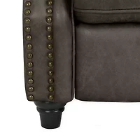 ProLounger Anna Traditional Roll-Arm Push Back Recliner Distressed Faux Leather with Nailheads