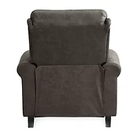 ProLounger Anna Traditional Roll-Arm Push Back Recliner Distressed Faux Leather with Nailheads