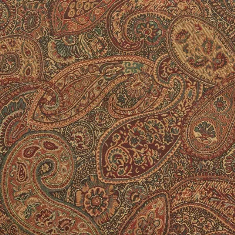 ProLounger Anna Traditional Roll-Arm Push Back Recliner in Multi-Burgundy Paisley with Nailheads