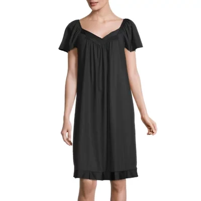 Lissome Tricot Womens Sweetheart Neck Short Sleeve Nightgown