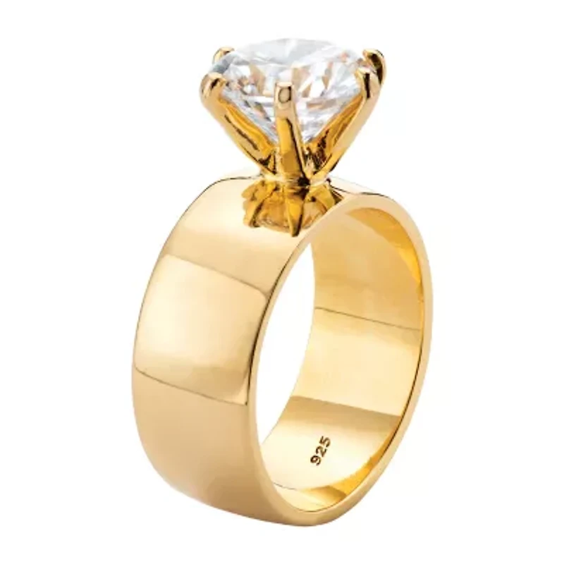 DiamonArt® Womens 4 CT. T.W. White Cubic Zirconia 14K Gold Over Silver Round Engagement Ring