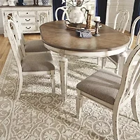 Signature Design by Ashley Realyn -Piece Oval Extension Ribbon Back Dining Set