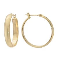 Silver Reflections Womens 24K Gold Over Brass 30mm Hoop Earrings