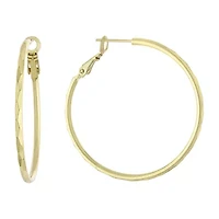 Silver Reflections 24K Gold Over Brass Hoop Earrings