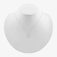 Lord Ganesha Womens Diamond Accent Natural White Diamond 14K White Gold 18 Inch Pendant Necklace