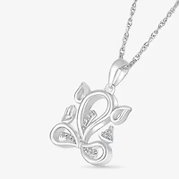 Lord Ganesha Womens Diamond Accent Natural White Diamond 14K White Gold 18 Inch Pendant Necklace