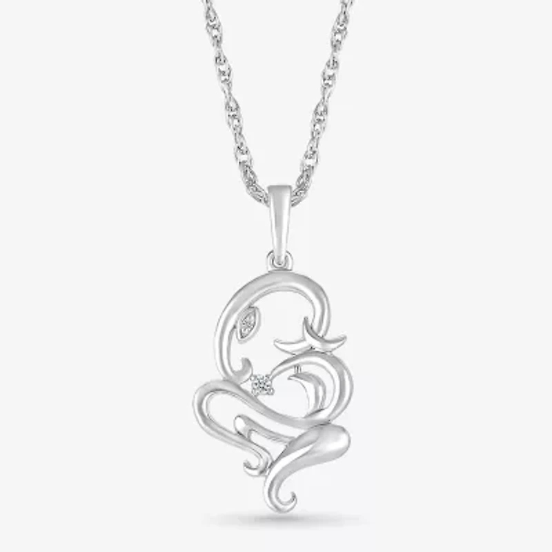 Lord Ganesha Womens Diamond Accent Natural White Diamond 14K Gold 18 Inch Pendant Necklace