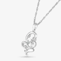 Lord Ganesha Womens Diamond Accent Natural White Diamond 14K Gold 18 Inch Pendant Necklace