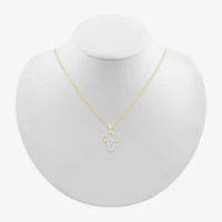 Lord Ganesha Womens Diamond Accent Natural White Diamond 14K Gold 18 Inch Pendant Necklace
