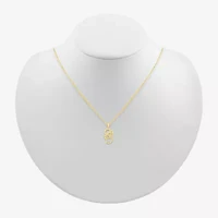 Shree Symbol Womens Diamond Accent Natural White Diamond 14K Gold 18 Inch Pendant Necklace