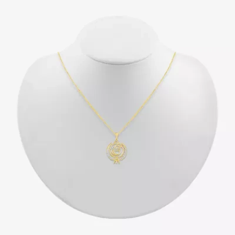 Khanda Womens 1/8 CT. T.W. Natural White Diamond 14K Gold 18 Inch Pendant Necklace