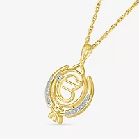 Khanda Womens 1/8 CT. T.W. Natural White Diamond 14K Gold 18 Inch Pendant Necklace
