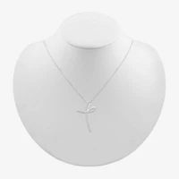 Womens 1/3 CT. T.W. Natural White Diamond 14K White Gold Cross 18 Inch Pendant Necklace