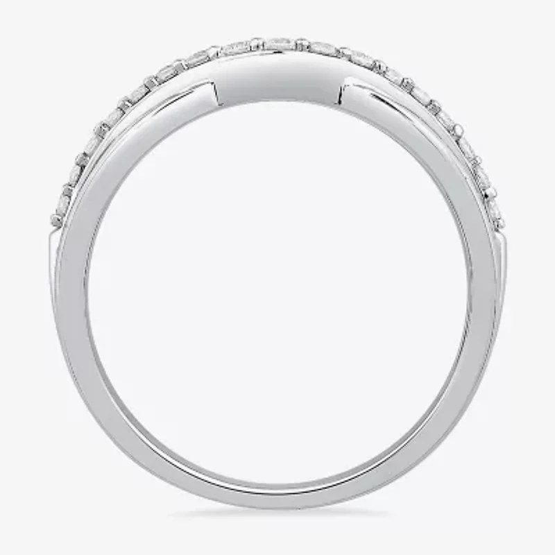 1/4 CT.T.W. Natural Diamond 10K or 14K Gold Curved Wedding Band